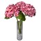 Ariane Lifelike Artificial Pink Burgundy Hydrangea Flowers 20” Real Touch, Set of 3, Faux Silk Stems for Wedding, Fall Décor, Home Styling, and Centerpieces